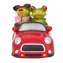 Frog Couple in Red Car, Funny Couples Figurine 5.5&quot; - £27.09 GBP
