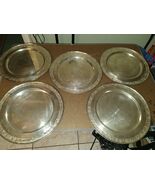 Pottery Barn Aluminum Tray 13&quot; Round Serving Plate Set Of 5 - €137,99 EUR