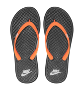 Nike On Deck Men&#39;s Sandals Slippers Slides Thong Flip Flops Black Orange  - £29.89 GBP