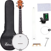 Banjolele, Sapele Travel Banjolele 26 Inch 4 String Lotmusic Remo Drumhe... - $129.99