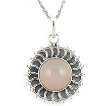 Solide 925 Argent Sterling Rose Quartz Pendentif Collier Femme PSV-1844 - £24.47 GBP+