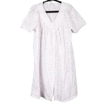 Ship N Shore Nightgown S Womens Floral Eyelet White Pink V Neck Short Sl... - £15.71 GBP