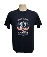 2008 Barack Obama Joseph Biden Change Can Happen Adult Medium Blue TShirt - £14.58 GBP