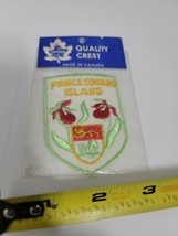 NIP Prince Edward Island PEI Red Flower Patch Badge Light Green New made Canada - £7.85 GBP