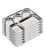 Steel Laser Partition Plate 5 in1 / Bhojan Thali/Dinner Plate Set of 6 - $50.52