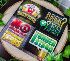 Ebros All About Beer Life is Brewtiful Men Gift Ceramic Coaster Set Of 4 - $23.98 CAD
