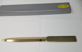 1970s Letter Opener Gold Color Steel Square End Original Packaging - £10.61 GBP