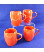 Dansk Mug Classic Fjord Pattern Chili Red Coffee Mug Cup Set of 4 - £32.82 GBP