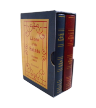 Lives of the Saints Volumes 1 &amp; 2 Boxed Book SET Illustrated 1999 Leather Bound - £15.53 GBP