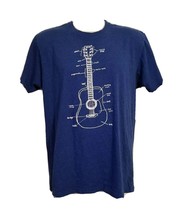 Guitar Diagram Adult Large Blue TShirt - $14.85