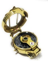 Vintage Old Style Military Engineers Compass Nautical Pocket Shiny Brass Navigat - £22.87 GBP