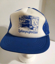 tykarpsgrottan Hat Sweden Mine Blue And White Travel Souvenir Vtg - $19.79