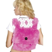Furry Mini Backpack Fuzzy School Girl Costume Rave Festival Baby Hot Pink BP4125 - £12.58 GBP
