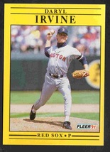 Boston Red Sox Daryl Irvine RC Rookie Card 1991 Fleer #98 ! - £0.39 GBP