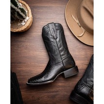 Marco Di Milano Genuine Snake Skin Cowboy Boot Missouri Black image 11