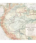 1916 Map South America Political Physical Colombia Venezuela Peru Bolivi... - $41.81 CAD