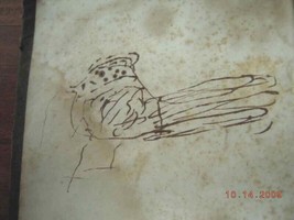 1860 Antique Pilgrims Progress J Bunyan Fraktur Bird Sketch - £38.02 GBP