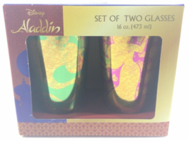 Disney Aladdin Set of 2 Collectible Pint Glasses 16 oz Each New With Box - $12.65