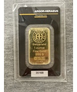 Gold Bar ARGOR-HERAEUS 1 Ounce Fine Gold 999.9 In Sealed Assay - £1,673.69 GBP