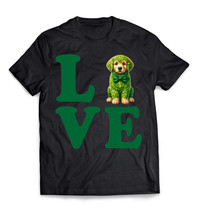 Love Golden Retriever Tshirt Funny Dog Shamrock St Patrick&#39;s Day Unisex ... - £14.20 GBP+