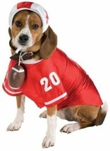New Football Dog Costume Small Red White Jersey w/ Helmet Rubies Cute Pet Outfit - £9.89 GBP