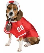 New FOOTBALL DOG COSTUME Small Red White Jersey w/ Helmet Rubies Cute Pe... - £9.89 GBP