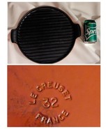 Le Creuset 32 Parrilla Plancha Pan Llama Naranja Bistro Redondo France N... - $2,133.49 MXN