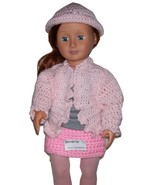 Handmade American Girl Pink Sweater and Hat, Crochet, 18 Inch Doll - £11.96 GBP