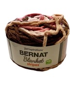 Yarnspirations Bernat Blanket Stripes Yarn Pink Chocolate Brown Peach Ro... - $177.92 MXN