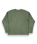 Brooks Brother Olive Green Italian Lambswool Cable Knit Sweater Mens Sz L - £38.53 GBP
