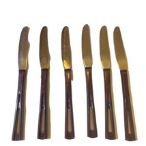 Vintage MCM Bakelite Stanhome Stainless Brown Handle Knives Set of 6 - $12.92