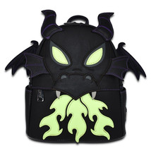 Loungefly Maleficent Dragon Glow In The Dark Faux Leather Mini Backpack ... - $159.99