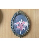 Vintage &quot;red boy&quot; print in oval metal frame wall hanger  - £35.84 GBP