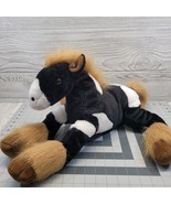 RARE Kellytoy Horse Pony Plush Black White Clydesdale Furry Feet Large F... - £79.00 GBP