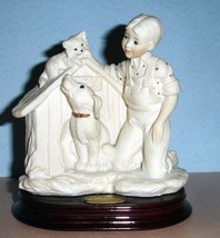 Giuseppe Armani Difficult Situation 0257F Boy with Dogs White Figurine Italy New - £49.76 GBP