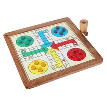 Handmade Classic Wooden 2 in 1 Ludo Magnetic Snakes and Ladders Game 12X... - $41.57
