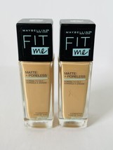 2 XMaybelline Fit Me! Matte &amp; Poreless Foundation Normal/Oily Skin 124 Soft Sand - £12.30 GBP