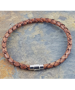 Brown Leather Bracelet 5 mm round diameter - £32.20 GBP