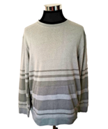 Ocean Current Sweater Men&#39;s Size X-Large Gray Striped Textured Cotton Po... - £10.60 GBP