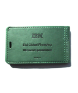 IBM Global Financing Leather Logo Luggage Identification Tag by Leeman NEW - £11.15 GBP