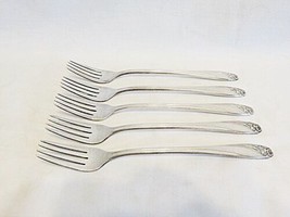 Set of 5 Vintage 1847 Rogers DAFFODIL Dinner Grille Forks Long Handle - £15.98 GBP