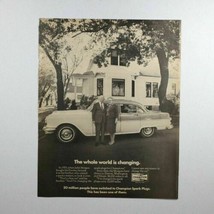 Vtg Champion Spark Plugs Pontiac Car Print Ad 1960s 10 3/8" x 13" - $13.37
