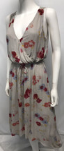 Lucky Brand BoHo Summer Dress Hi Lo Hem Sleeveless Gray Floral Lined S - £22.04 GBP