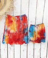 $59 Beary Basics Retro Orange &amp; Blue Tie-Dye Skirt Multi Tie Dye 6 NWOT - $22.67 CAD