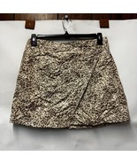 Free People Womens 10 Beige Cheetah Print Faux Leather Mini Skirt PREOWN... - €21,01 EUR
