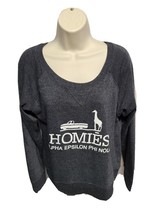 Homies Alpha Epsilon Phi Nola Womens Medium Gray Sweatshirt - £31.00 GBP