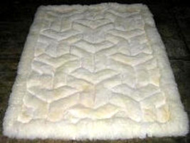 White alpaca fur rug,V design throw, 90 x 60 cm - $184.50