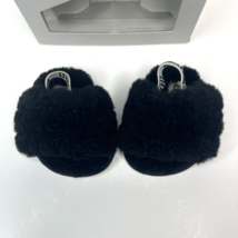 UGG Fluff Yeah Slides Baby Slippers Black Booties Shoes 0/1  XS 0-6 M Infant - £15.57 GBP
