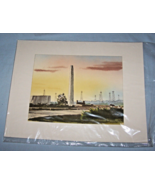 Matted Gray&#39;s Watercolor of Texas Independence Momument -14 x 11 inches ... - $15.00