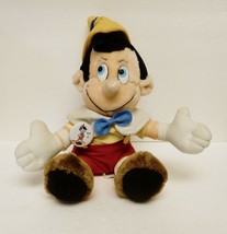 VTG Disney Pinocchio Stuffed Plush Toy Doll w &quot;Would I Lie&quot; Lapel Pin 12&quot; Sears - £35.73 GBP